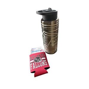 Atlanta Falcons Water Bottle & Koozie Can Cooler Set